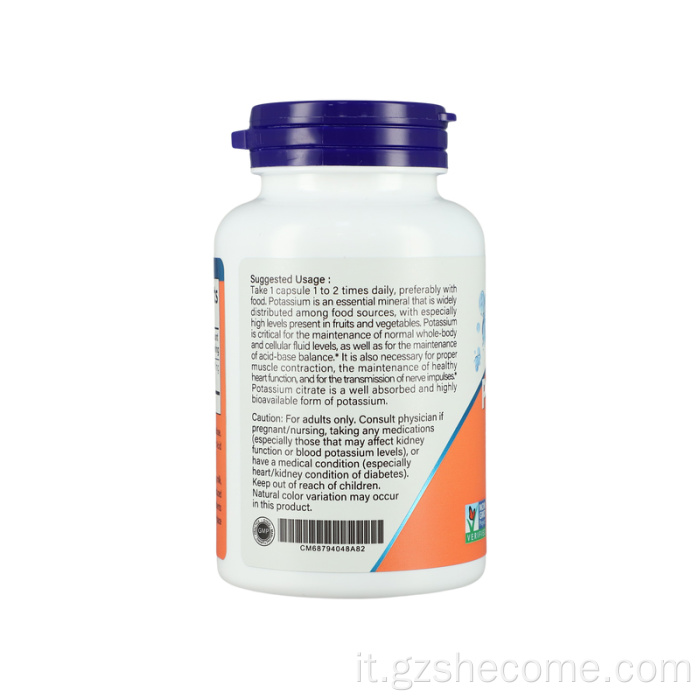 Elettrolitico di potassio Elettrolitico Capsule di citrato di potassio